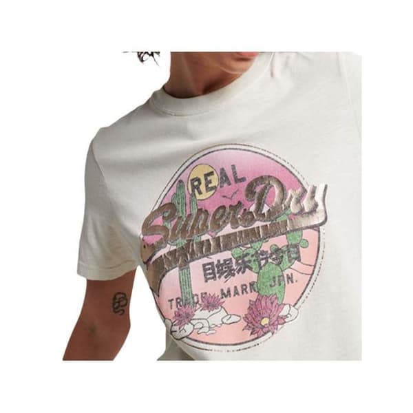 T-shirt Superdry Dam Äkta Vit Bomull