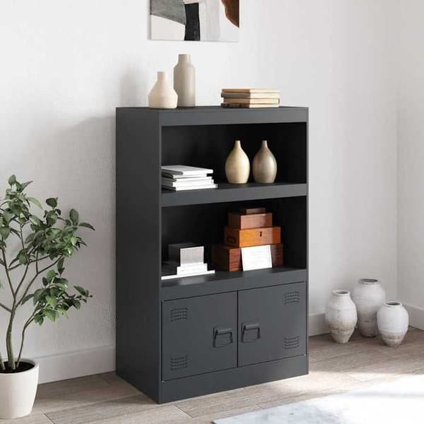vidaXL Buffé antracit 67x39x107 cm stål 841669