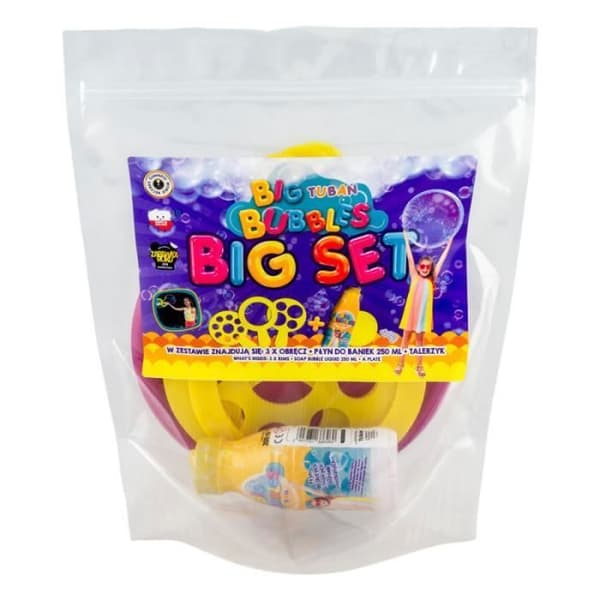 Tuban stor set såpbubblor - tallrik + 3 x ringar + 250 ml