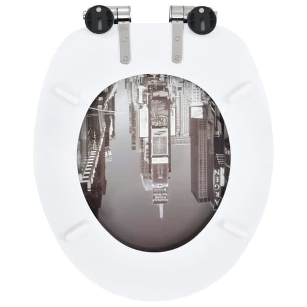 vidaXL Toalettsits MDF Soft Close Lock New York Design