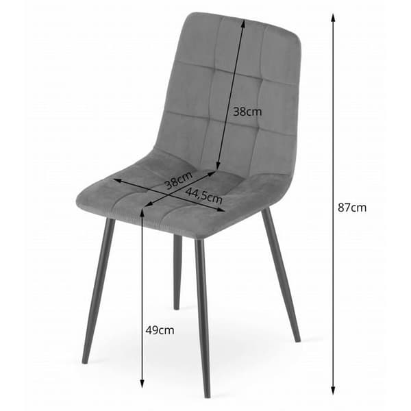KOMODEE Stol CARA - svart sammet x 1 45x87x51 cm