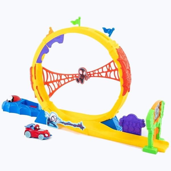 Krets - SPIDEY - Fantastisk krets Super Looping - 360° Loop - Fordonskatapult - Inkluderar fordon