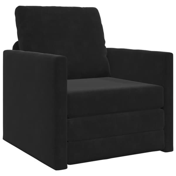 Soffa Lit 2 i 1 Svart 74x77x81 cm Sammet