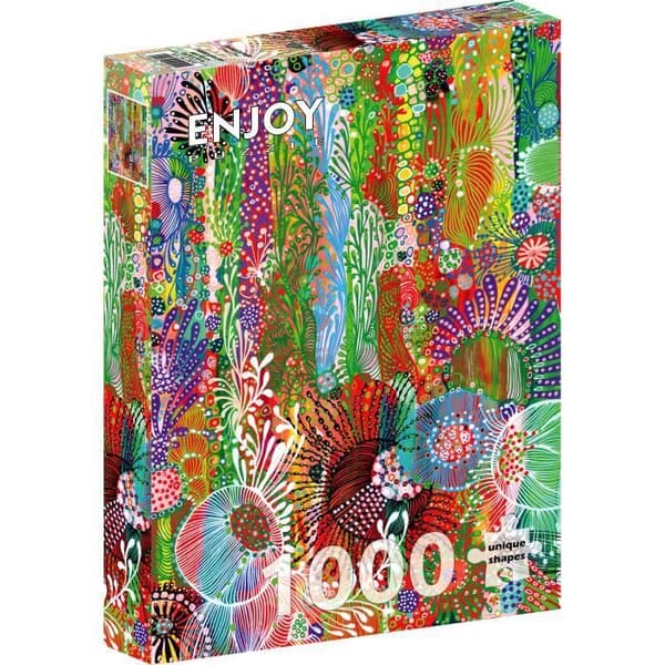 Njut av Pussel Blommig Gardin - 1000 delar