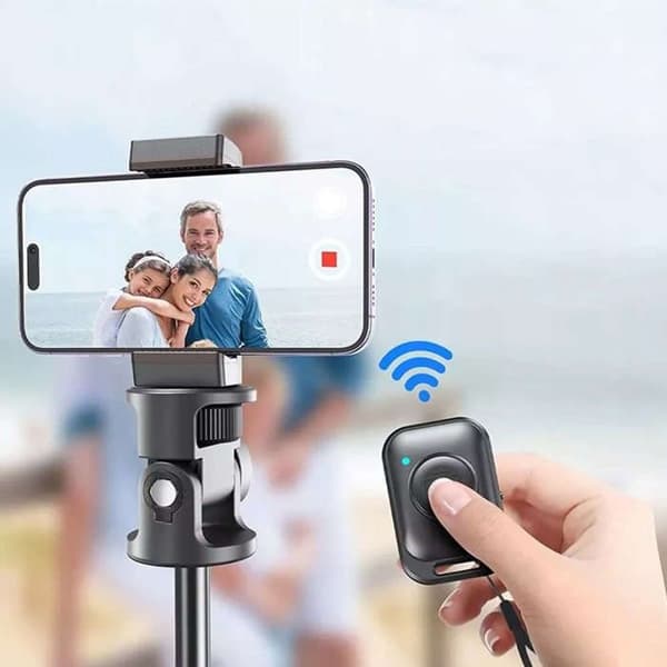 Selfie-stativ - Bluetooth - 148 cm - Kompatibel med iOS/Android - Fjärrkontroll ingår - Vit
