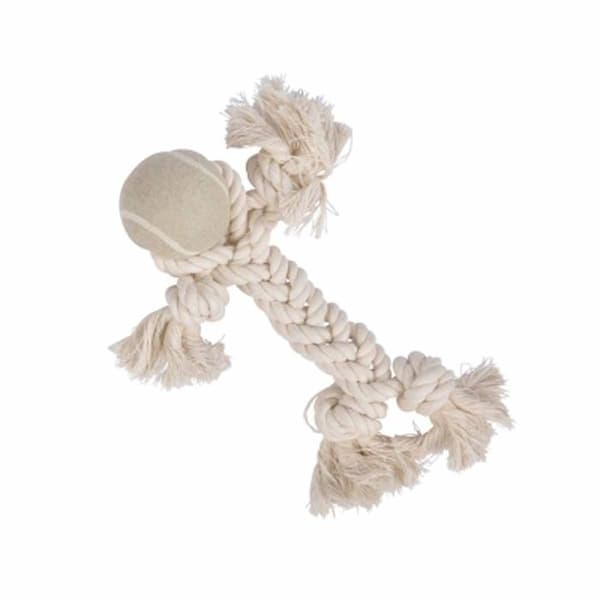Hundleksak snöre gubbe Ecru 25 cm