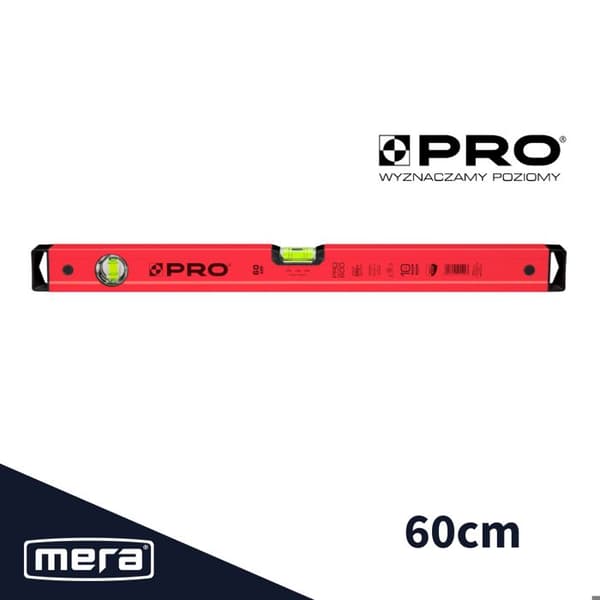 Vattenpass - MERA - PRO600 PRO-A1060 - 60 cm - Hållbar profil - ERS+ bubbel