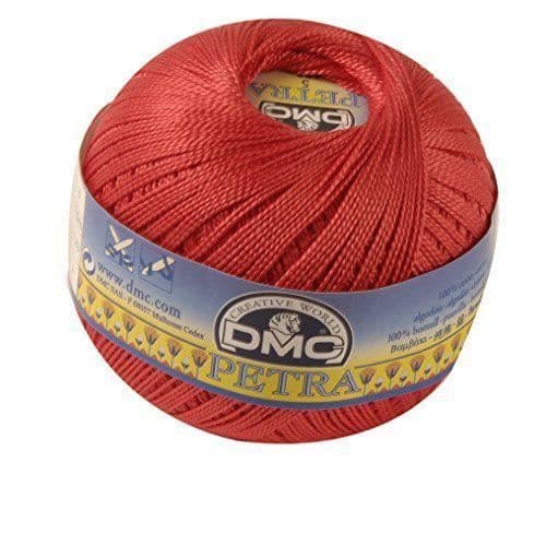 DMC Petra garn, 100% bomull, knallrött, storlek 5