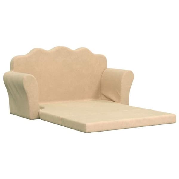 Barnsängsoffa 2 platser kräm mjuk plysch