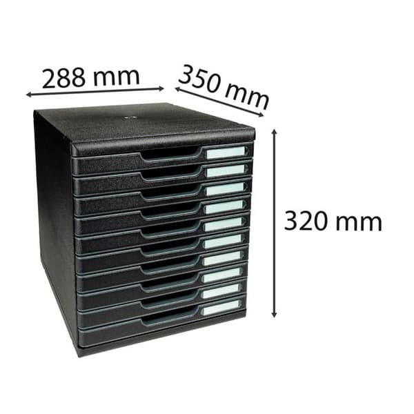 EXACOMPTA arkiveringsmodul - 10 lådor - A4+ format - ECOBlack svart