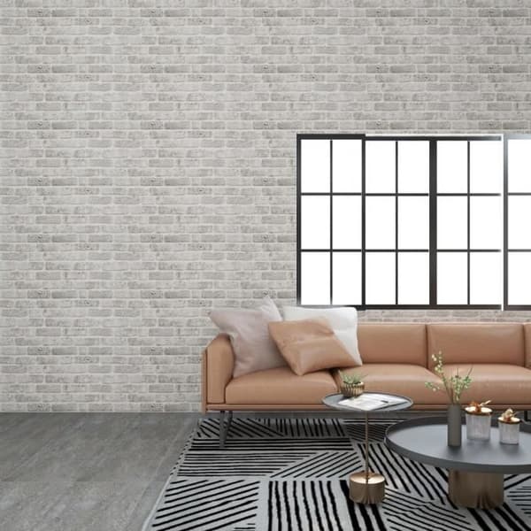 vidaXL 3D-väggpaneler Ljust grå tegeldesign 10 st EPS 332924