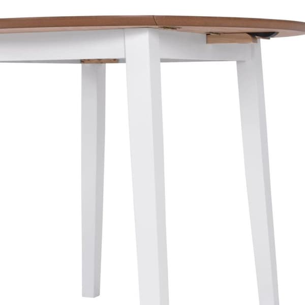vidaXL Round Leaf Matbord MDF Vit