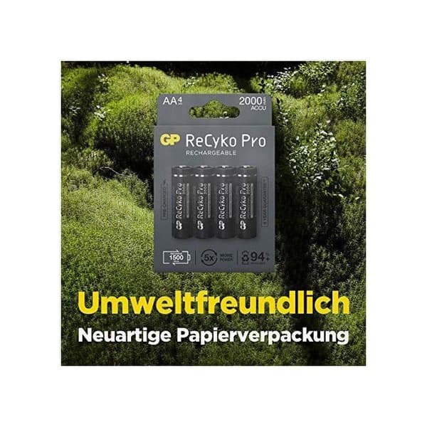 GP ReCyko+ Pro 4 AA batterier Mignon 2900434370001