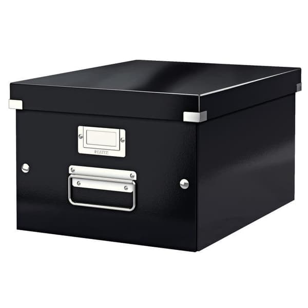 Förvaringslåda - Leitz - Click & Store - A4+ - Laminerad kartong - Svart