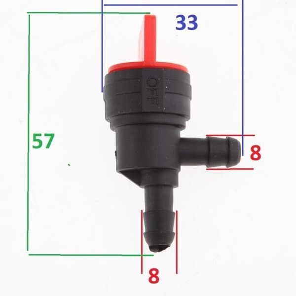 Bränslekran - Briggs & Stratton - 698181 - 90° - Kompatibel gräsklippare - Vit