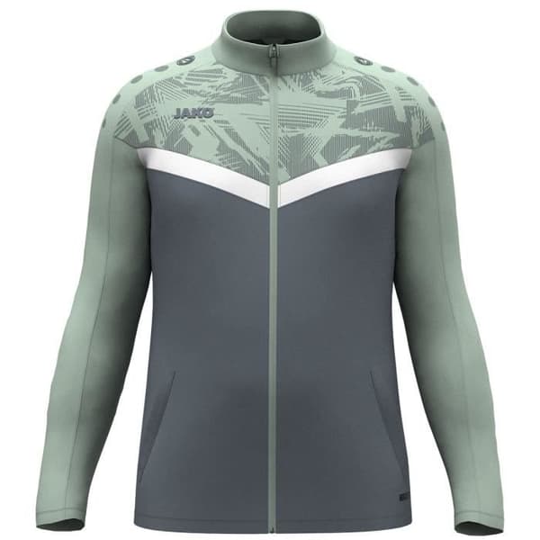 JAKO Barnjacka Iconic - återvunnen polyester grå, unisex, med dragkedjefickor