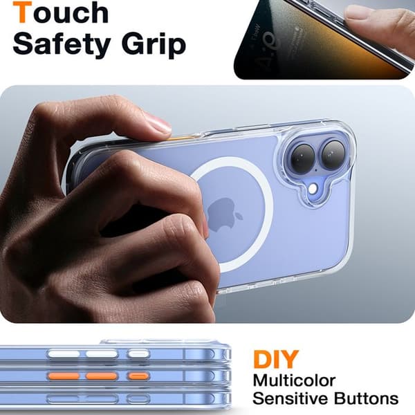 Coque Torras Diamond MagSafe Series för iPhone 16 - Klar