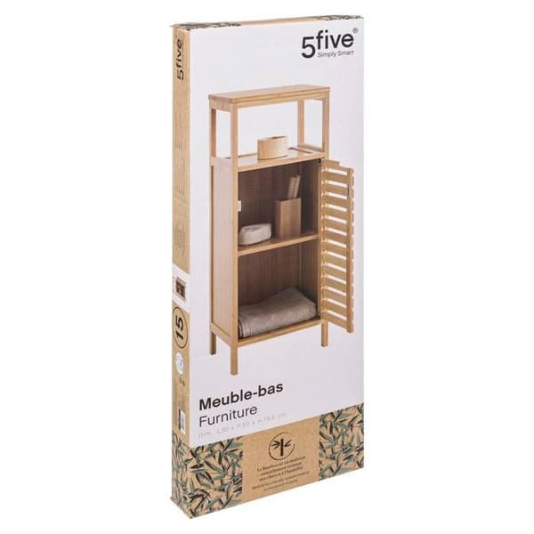Säule möbel 1 dörr "Sicela" bambu - 5 five simply smart
