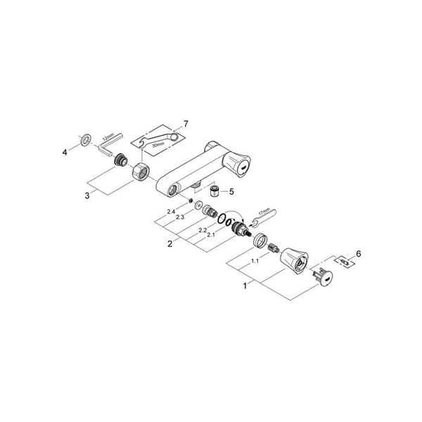 Duschblandare - GROHE - COSTA L - 15x21 - Väggmontering - Backventilshuvud