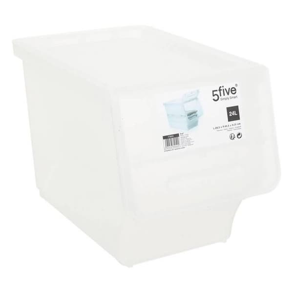 Transparent plastlåda med frontöppning 24L - 5 five simply smart