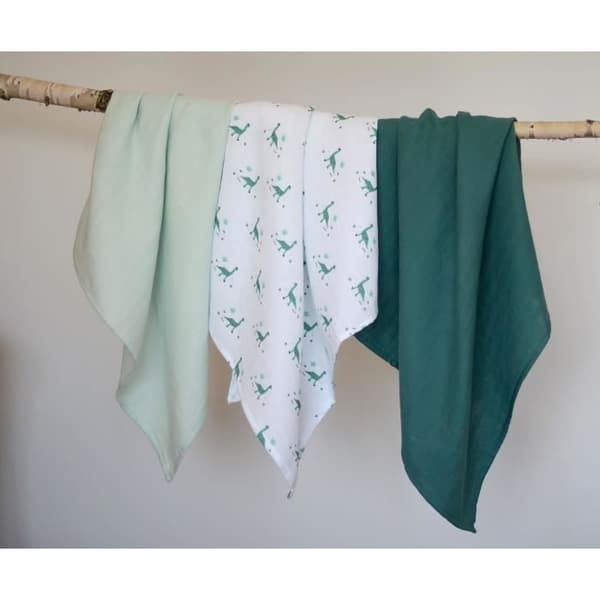 Set med 3 Jurassic Cotton Swaddles - Béaba