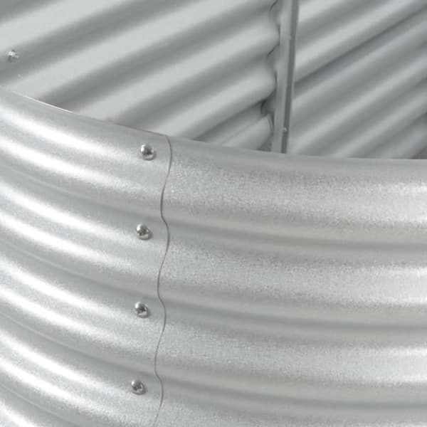 Planteringskärl - vidaXL - 240x80x81 cm - Galvaniserat stål - Silver - Rektangulär