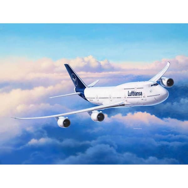 Flygplansmodell - REVELL - Boeing 747-8 Lufthansa - Vit - Interiör - 13 år och uppåt