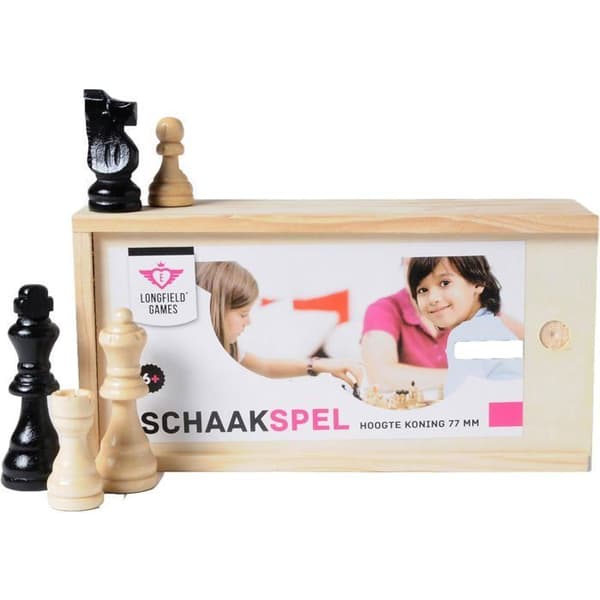 Träschackspel - Nya klassiska leksaker - Box med träbönder