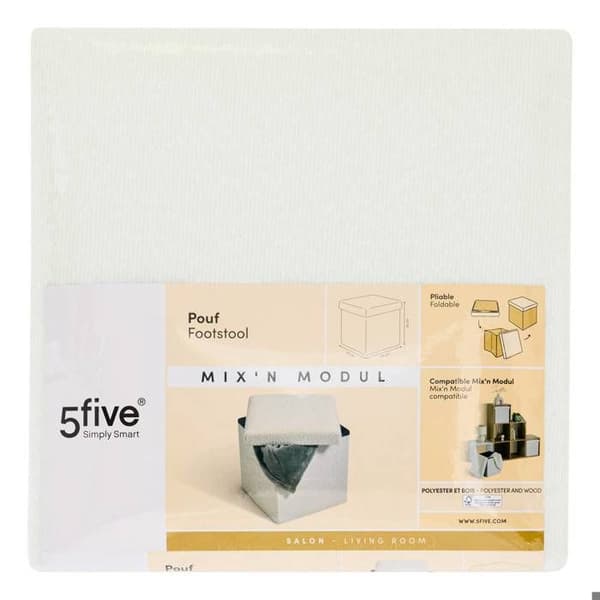 Fällbar pouf Mix'n modul 31x31 cm vit boucle - 5 five simply smart