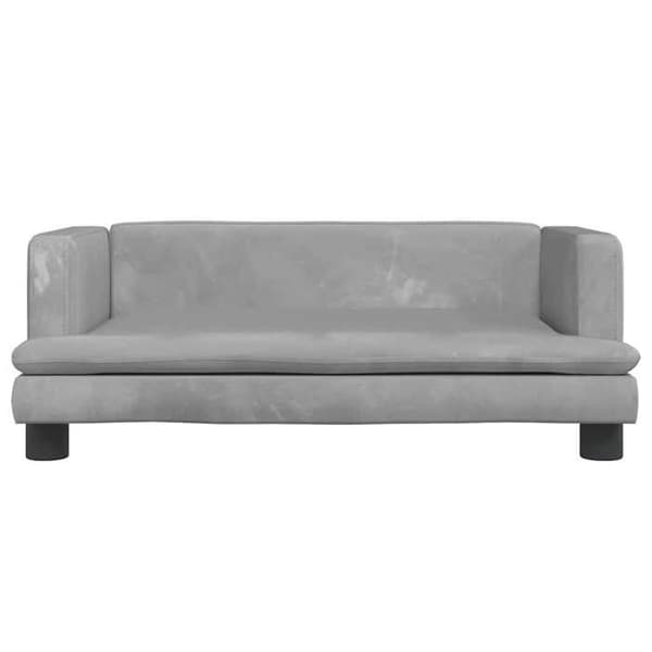 vidaXL Barnsoffa Ljusgrå 80x45x30 cm Sammet 3196306