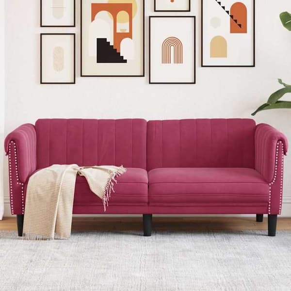 vidaXL 2-sitssoffa, soffa med ben, stoppad soffa med armstöd och ryggstöd, möbel för sovrum 372579