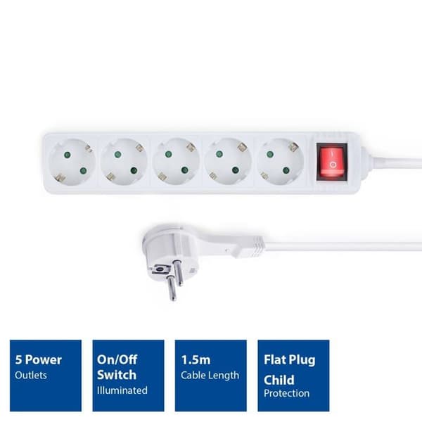 Act Power Strip - AC2455 - 5 Sockel Power Strip