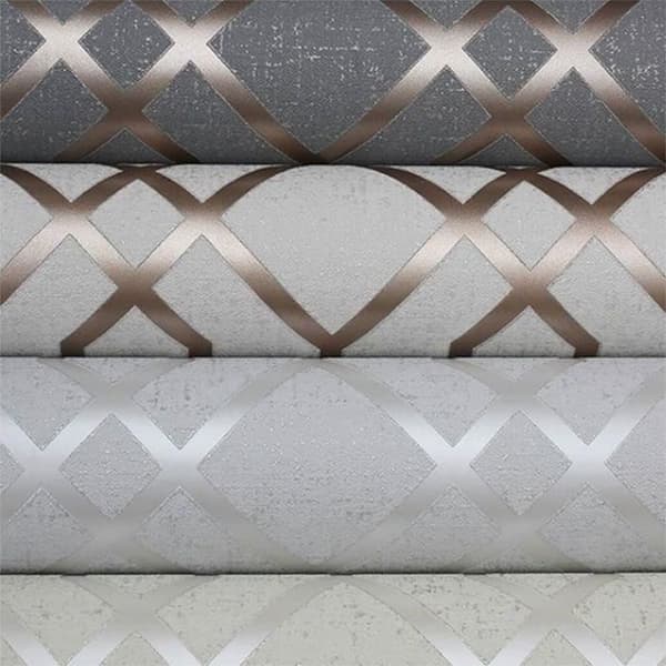 Tapet - Dekor - FD42304 - Geometrisk - Silver och grå - Texturerad vinyl