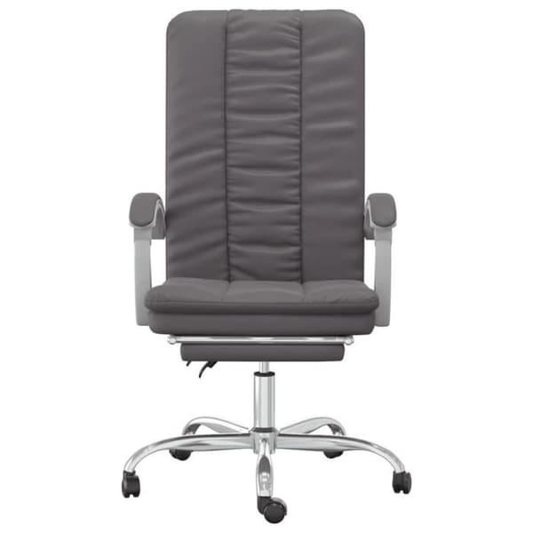 349719 vidaXL Office Recliner Fåtölj Grå konstläder