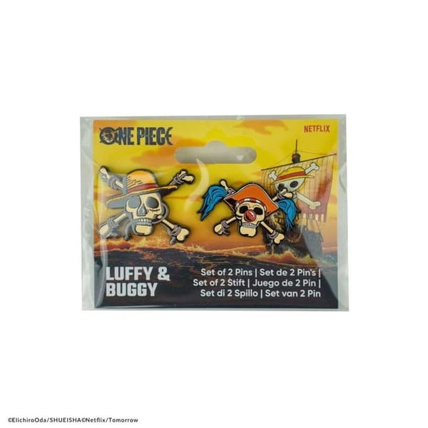 Cinereplicas - One Piece - Förpackning med 2 pin's Luffy & Buggy