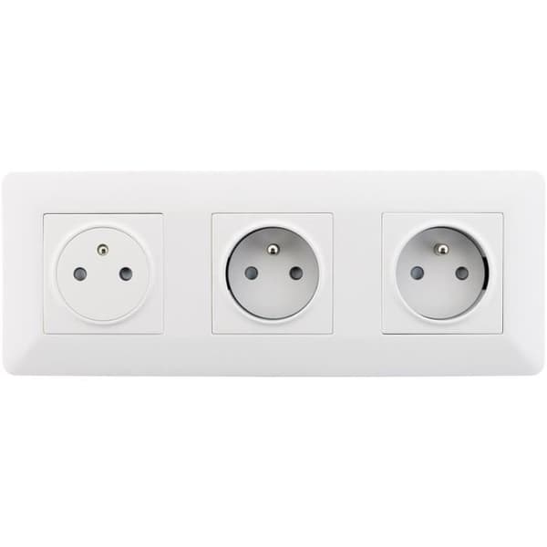 Triple pris affleurande Artezo 2P+T + låda - vit - Zenitech