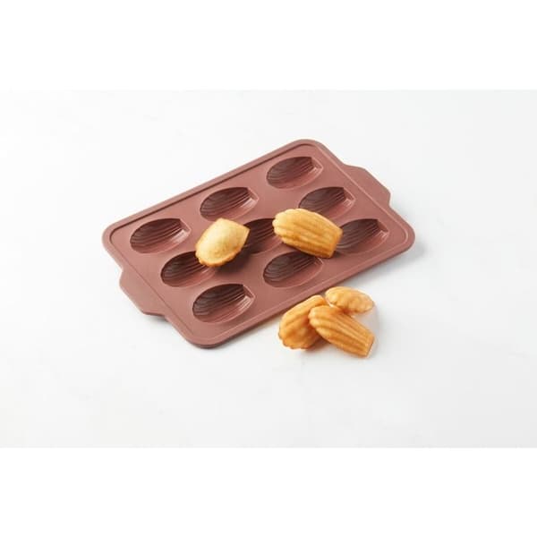 Moule Point Virgule 9 madeleines i silikon 37x23x2cm Brun