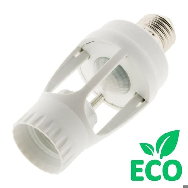 Douille E27 + inbyggd sensor - Vit - Zenitech