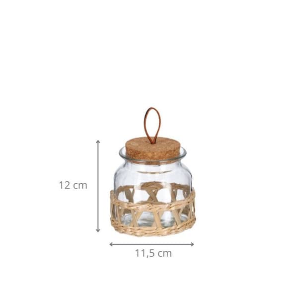 Glasburk med flätad sugrör 610 ml