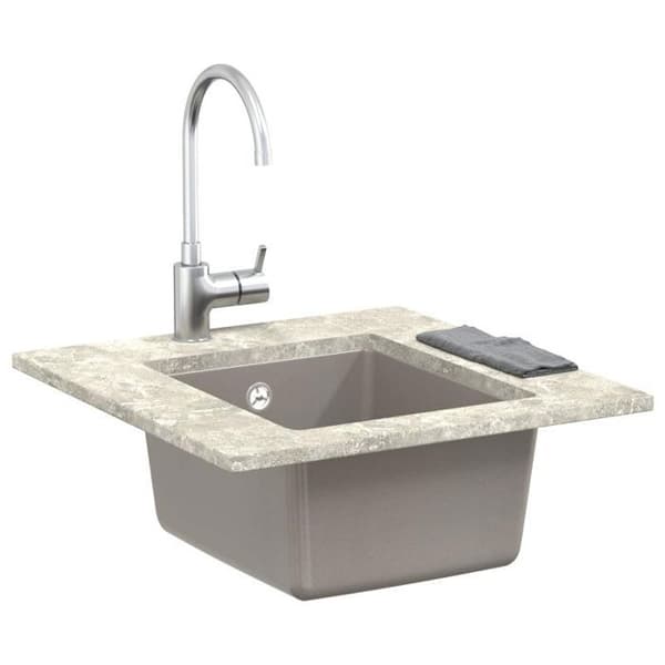 Diskho - VIDAXL - 370 x 460 mm - Grå - 80% kvarts - Underbänksmontering