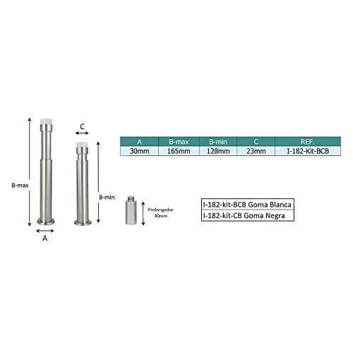 Gummistopp - EVI HERRAJES - I-182-KITBCB - Vit - 132-165mm - Dold montering