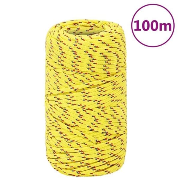 152584 vidaXL Båtline Gul 2 mm 100 m Polypropen