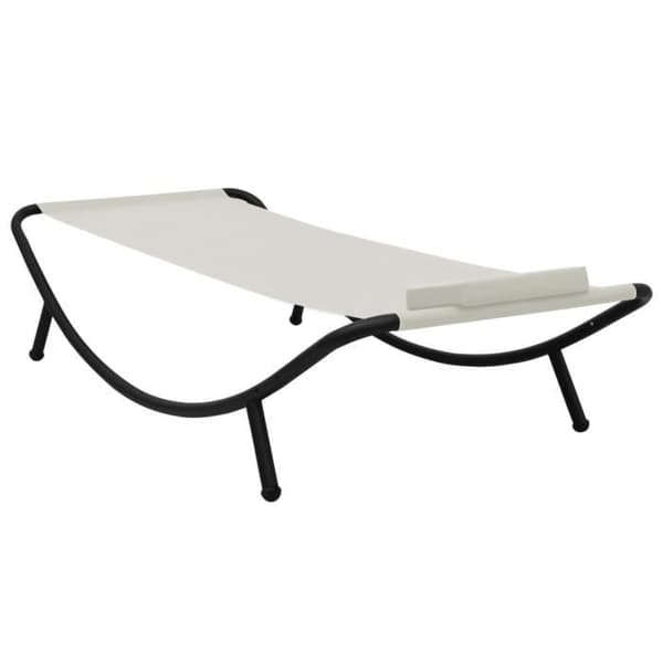 vidaXL Trädgårdsbädd Kräm 200x90 cm Stål
