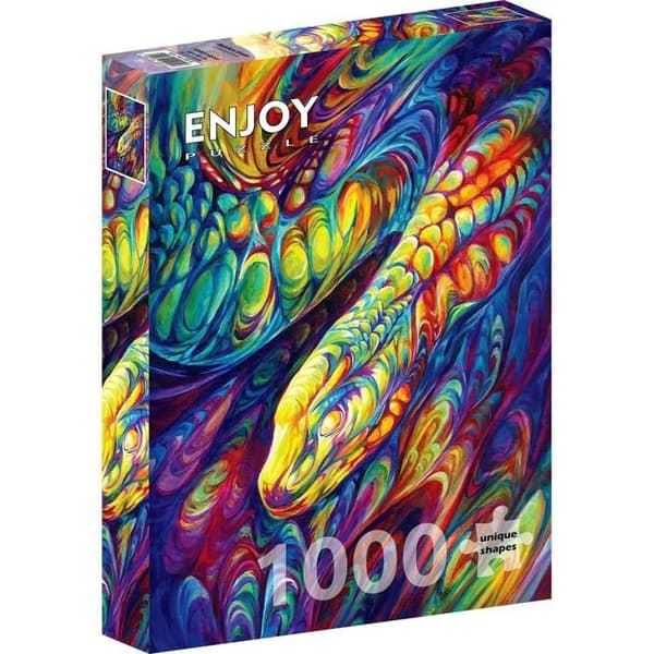 Pussel - ENJOYPUZZLE - Regnbågsslang - 1000 bitar - Djur - Inomhus