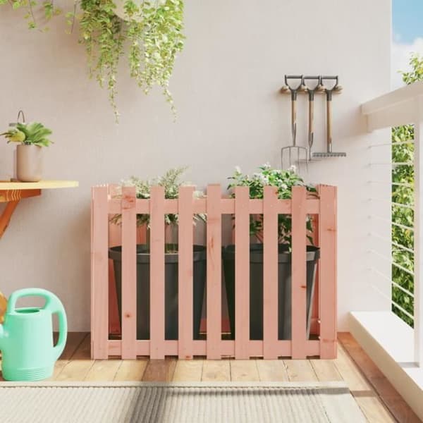 vidaXL Garden Raised Bed Staket Design Solid Douglas Wood 832485