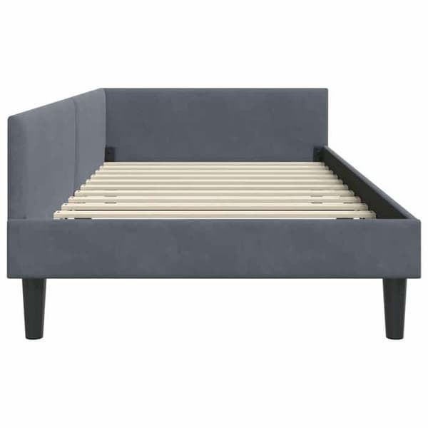 vidaXL Hörnsängram Mörkgrå 100 cm x 200 cm Sammet 42016165