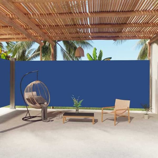 vidaXL infällbar sidomarkis Blå 220x1000 cm 318052