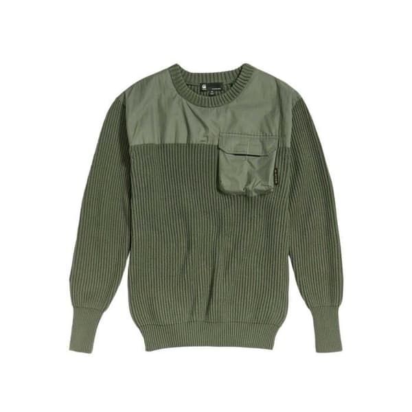 Pull G-Star Army Knit för Herr - G-STAR - Förstärkt Bröst och Armbågar - Grön