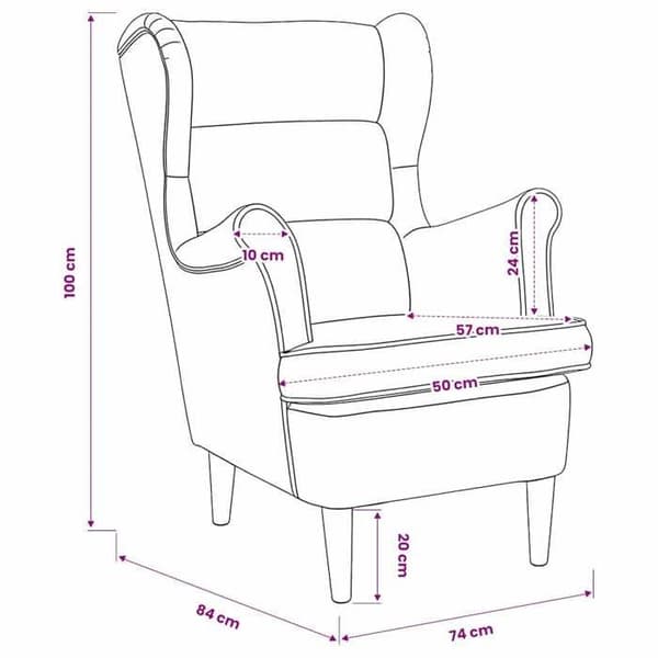 vidaXL Fåtölj Black Velvet 324065