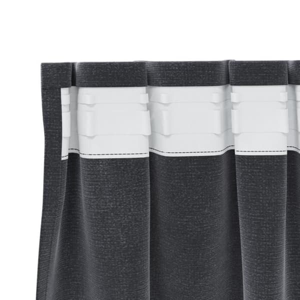 Mörkläggningsgardiner - Mörkgrå sammet - 2 st - Tvättbar - Modern stil